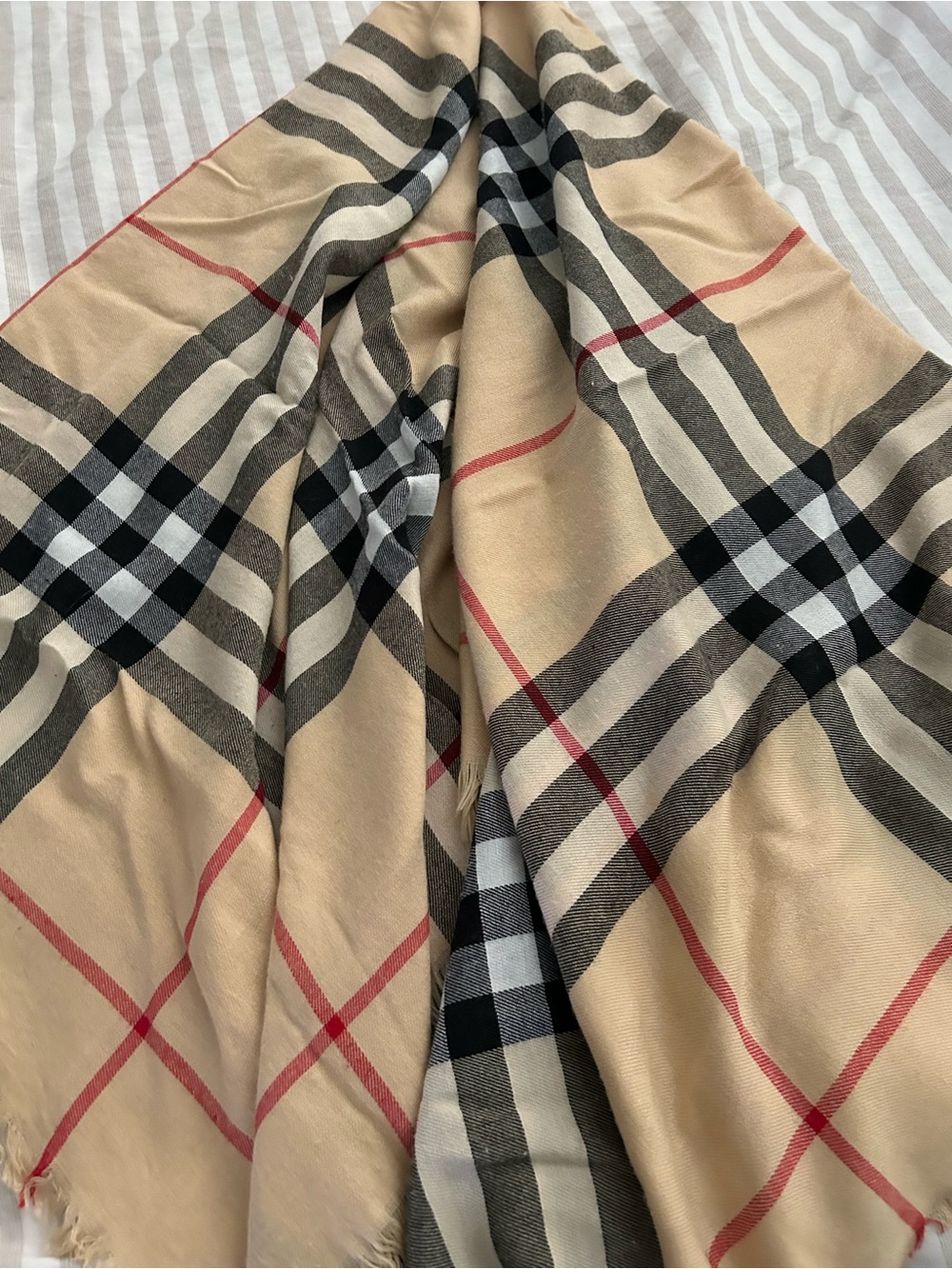 Burberry Beige, Black and Red Classic Check Shall